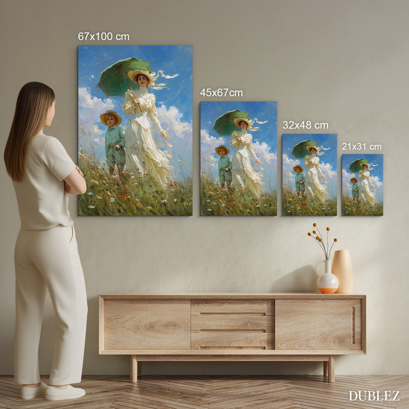 Impresionistický obraz na stenu - Dáma s dieťaťom