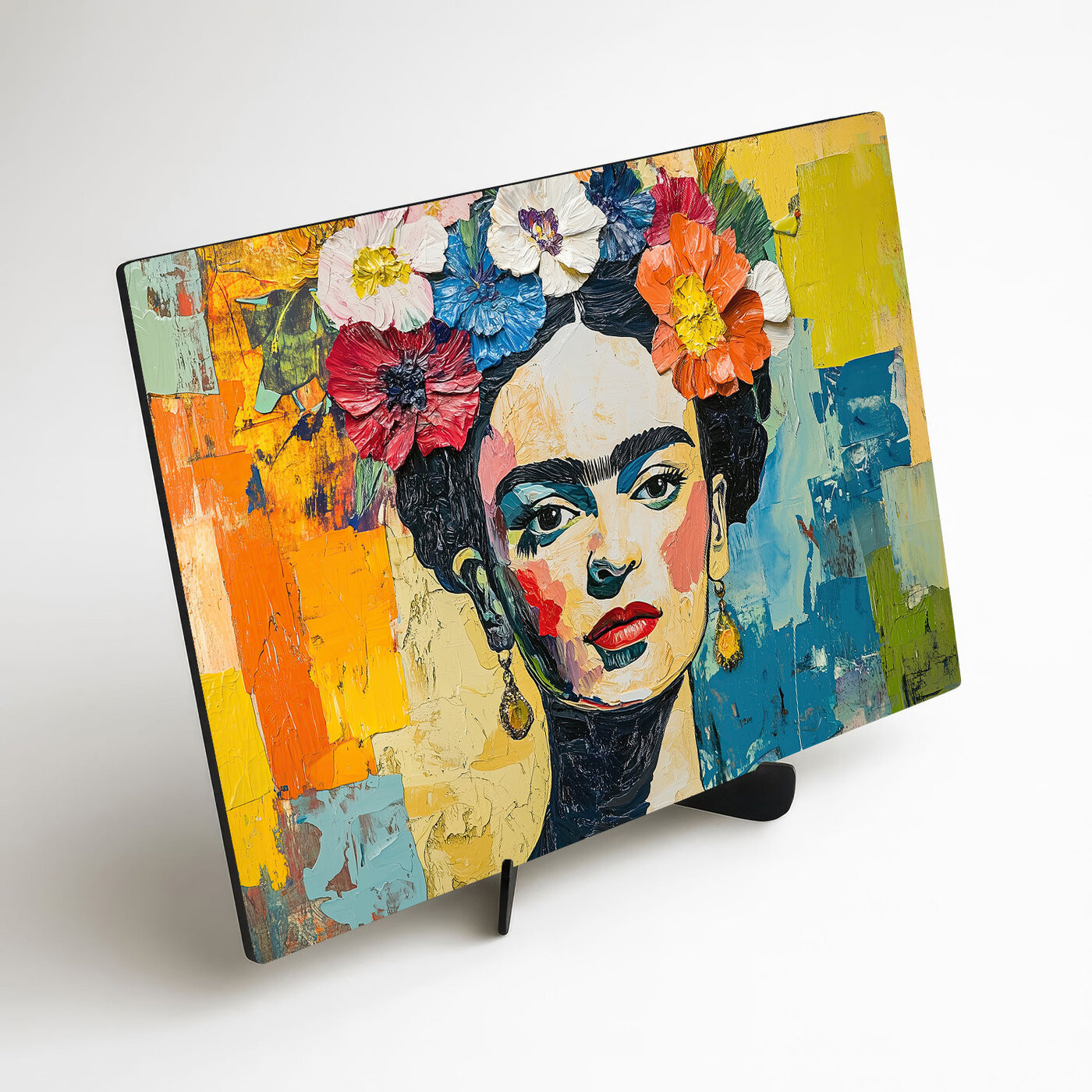 Wooden Wall Art - Frida Kahlo in Color