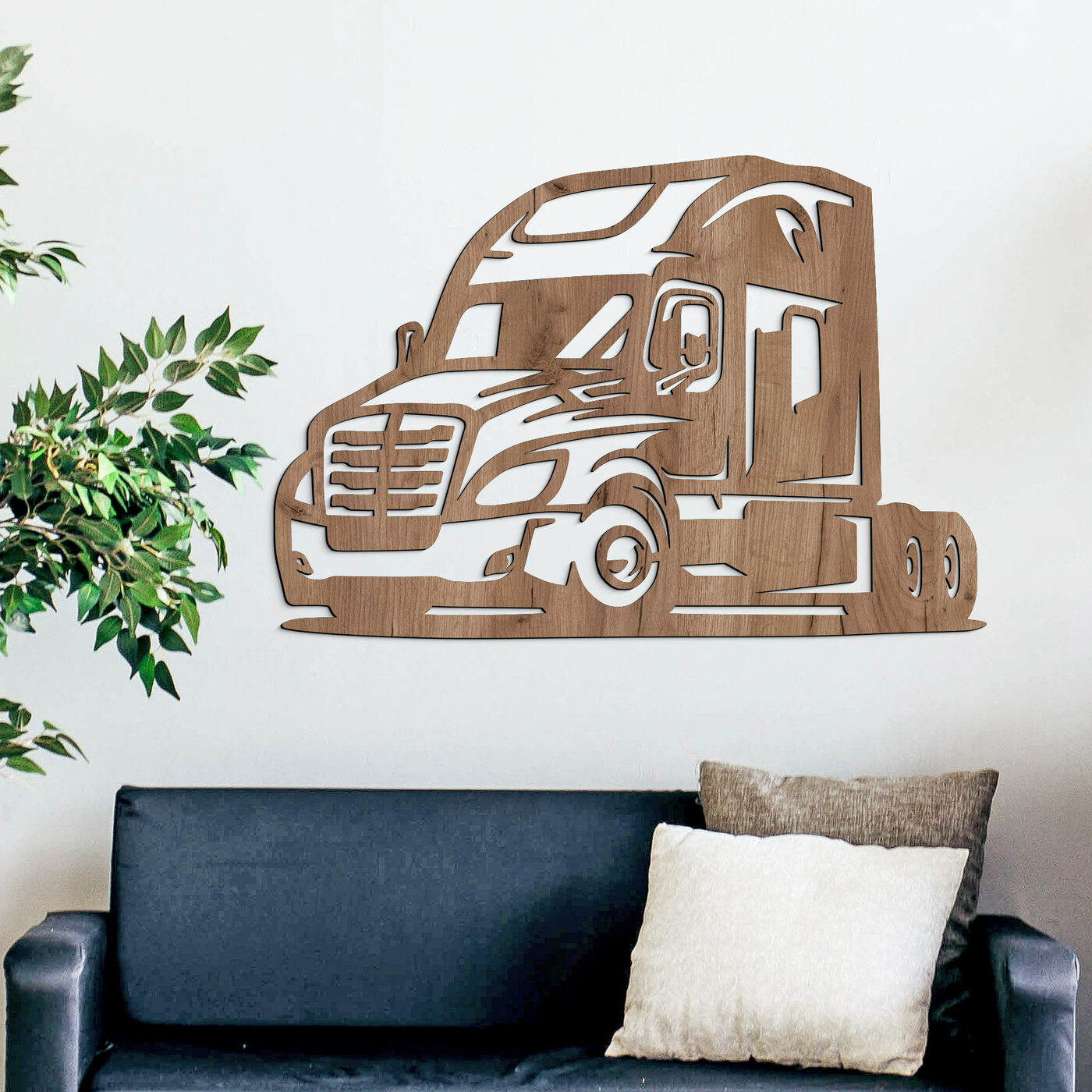 Wooden Wall Art - Truck | Tobacco Oak