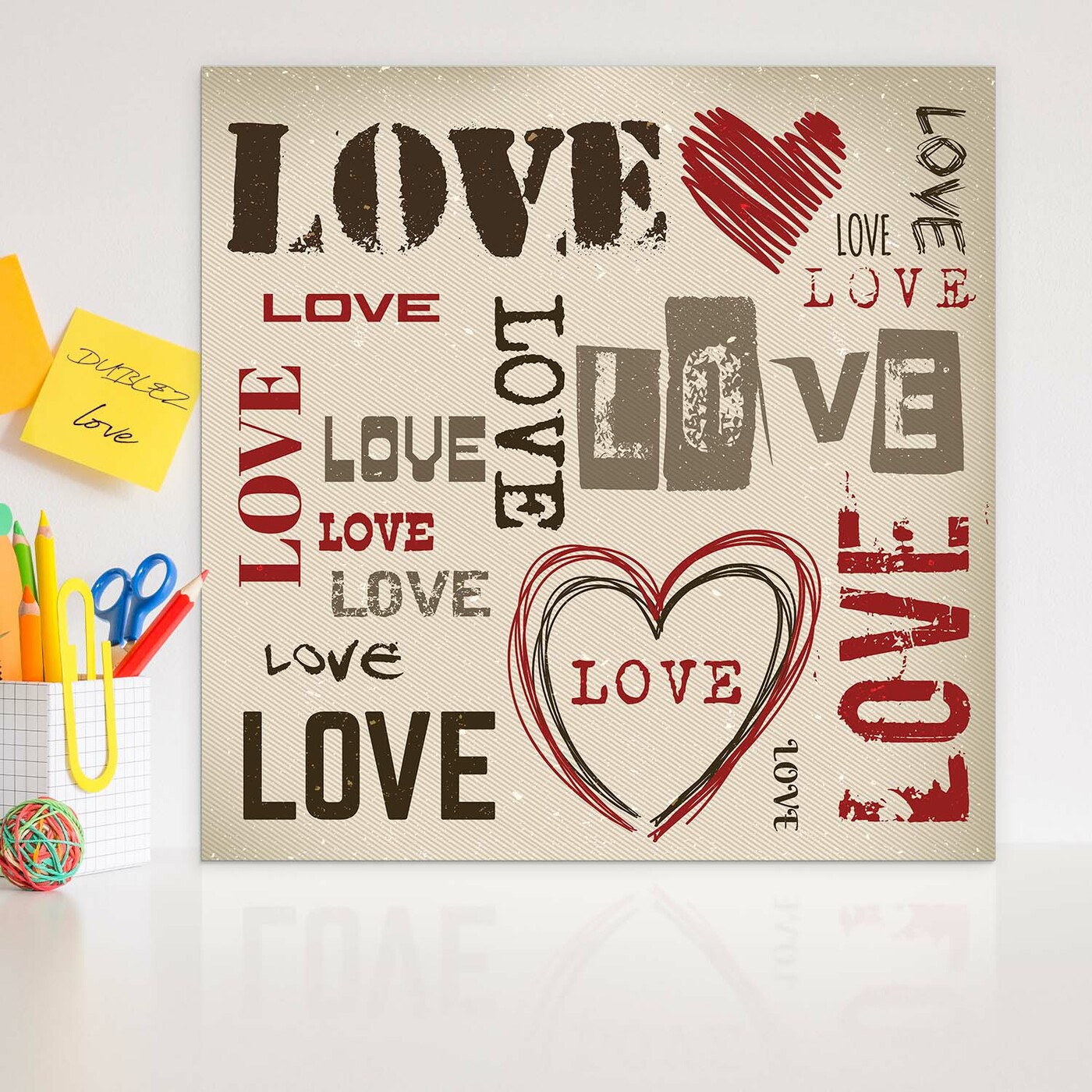 Drevený obraz - Love Love Love