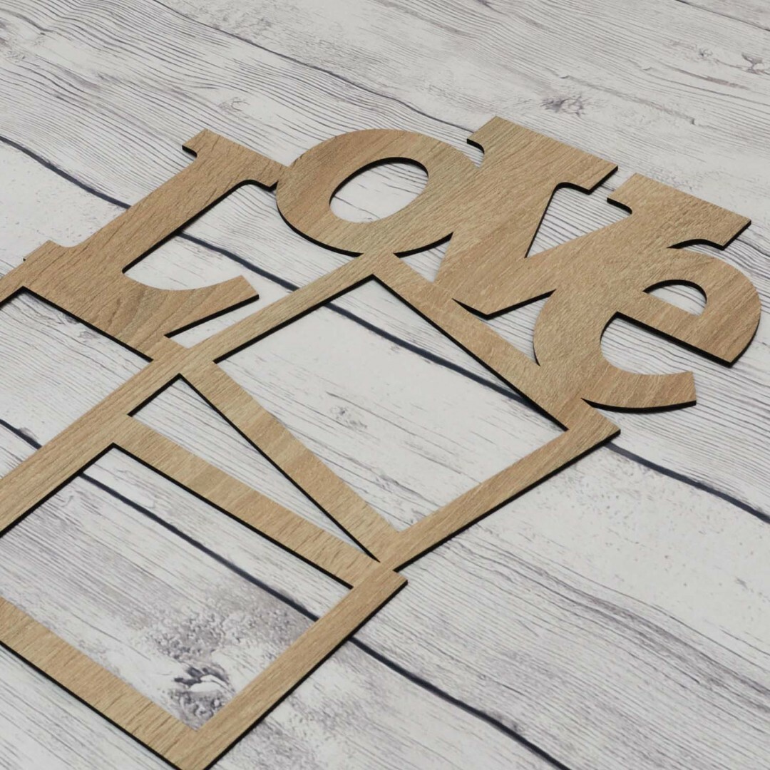 Adhesive Photo Frames on the Wall made of Wood | Oak Sonoma