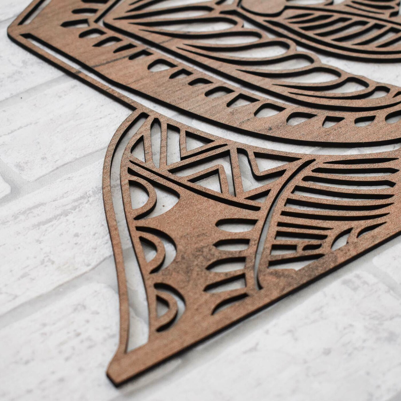 Half Mandala above the Sofa - Luna | Tobacco Oak