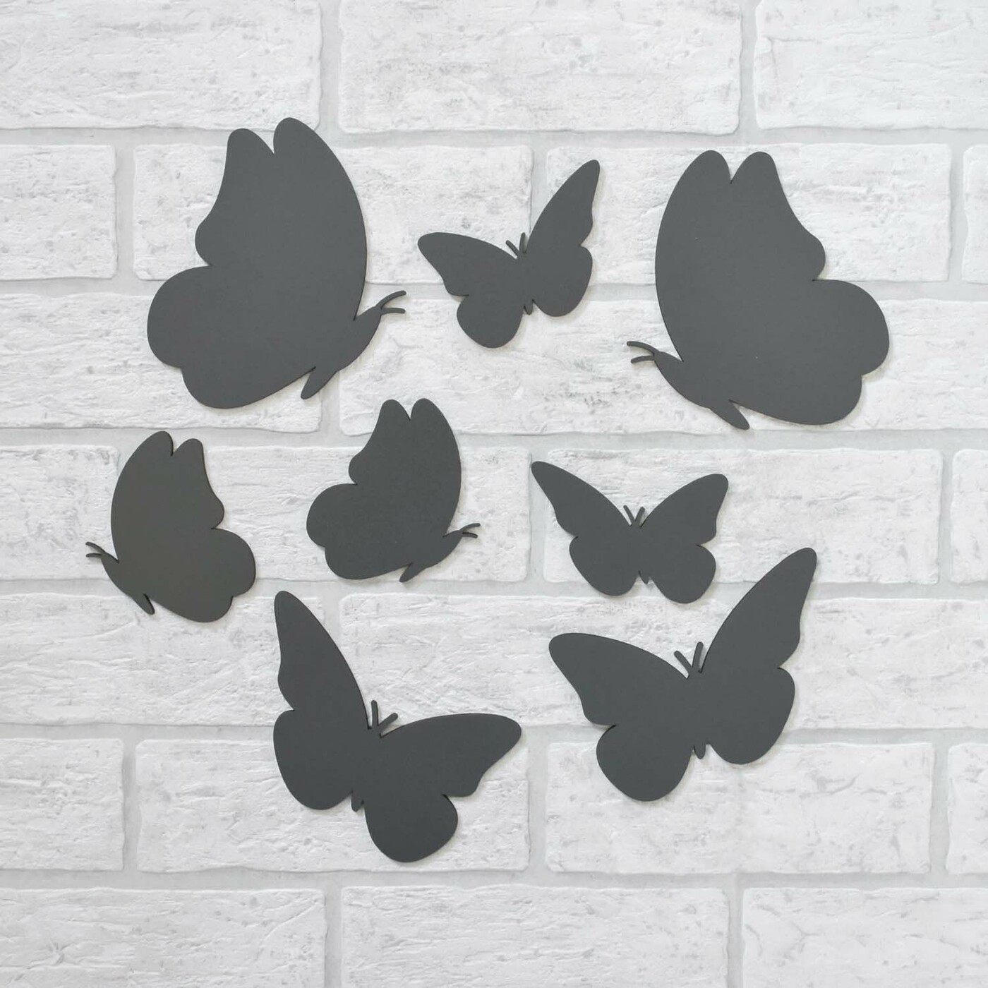 Decorative 3D Butterflies on the Wall 6 pcs | Anthracite Gray