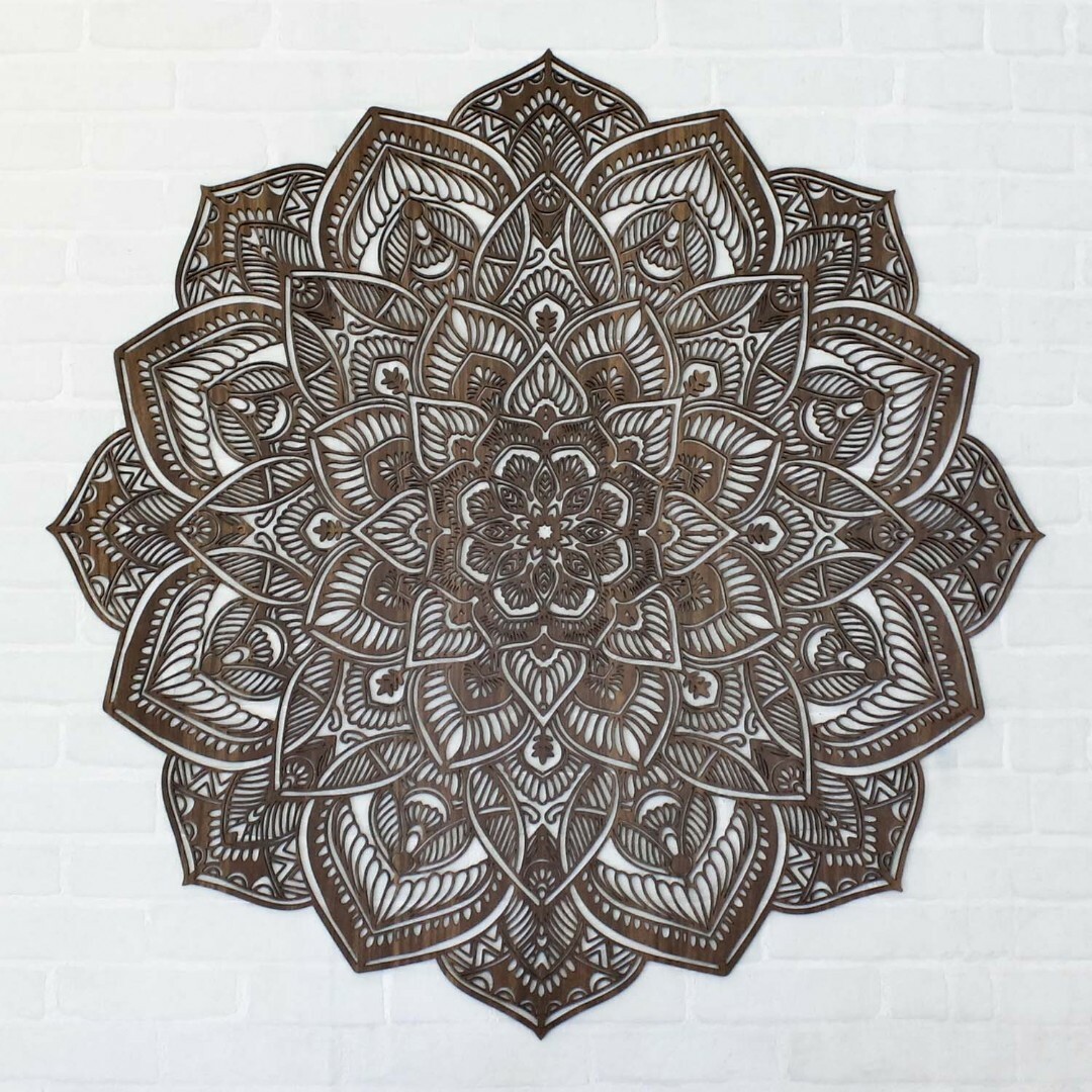 Luxusný drevený obraz na stenu - Mandala | Orech