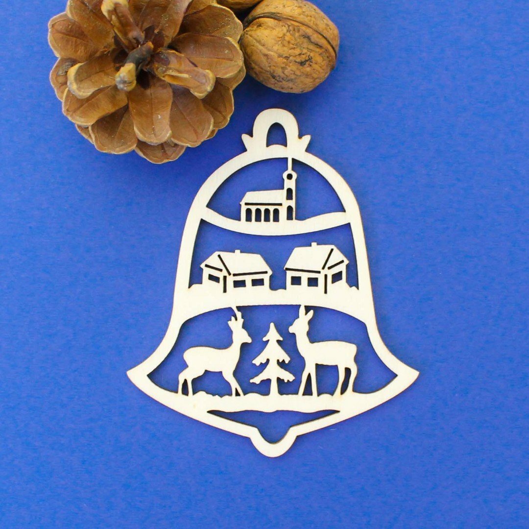 Dekorácia na stromček - zvonček | Topoľová preglejka