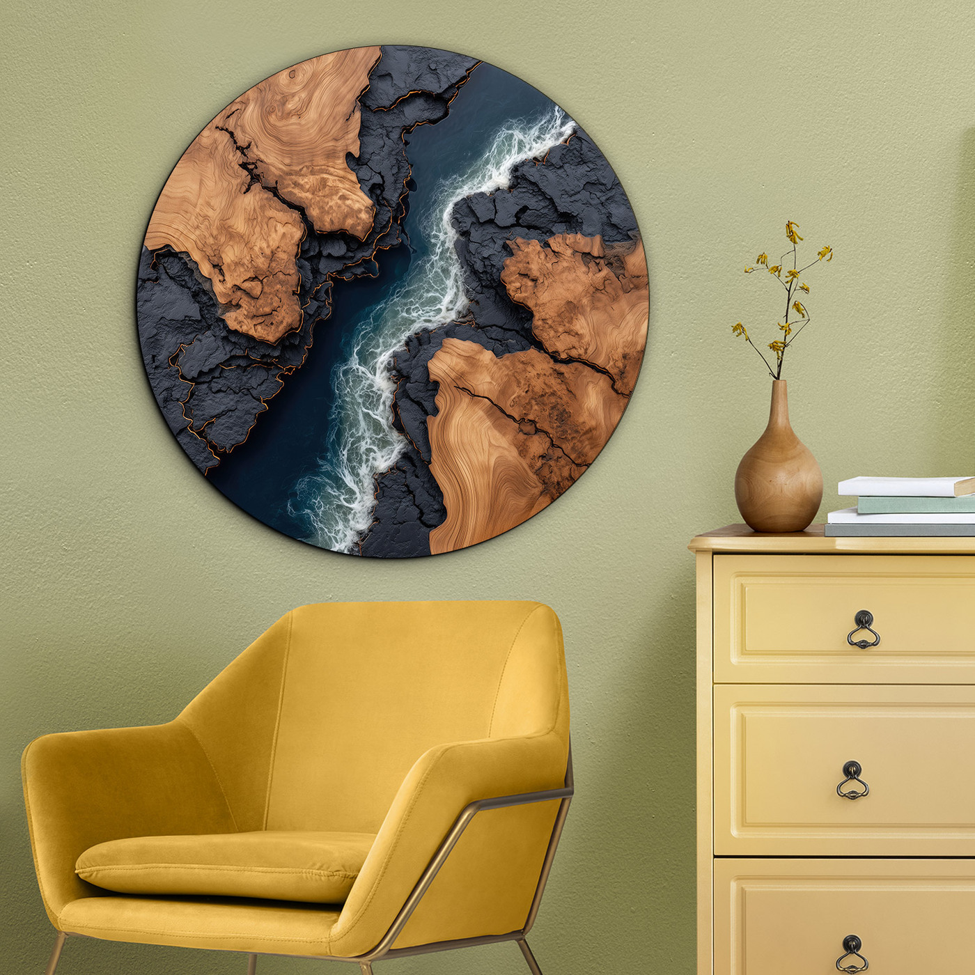 Wooden picture - Birth of the river