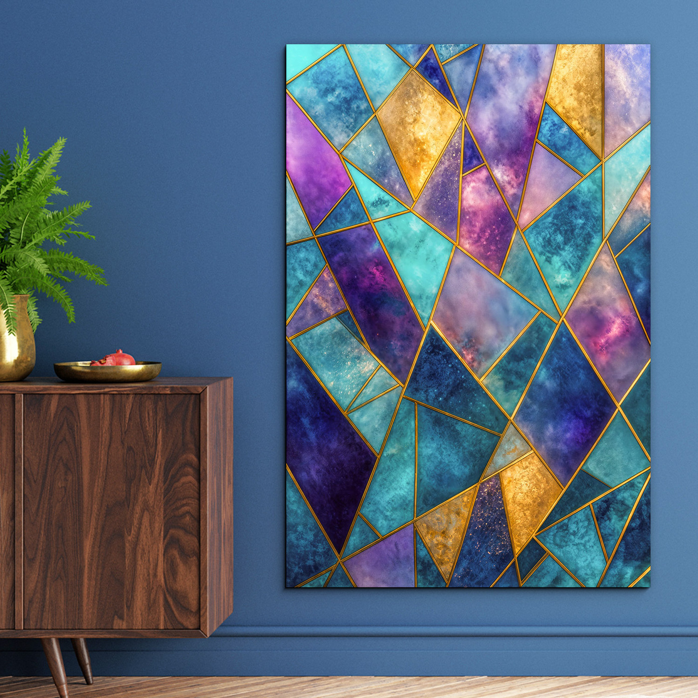 Wooden stained glass picture