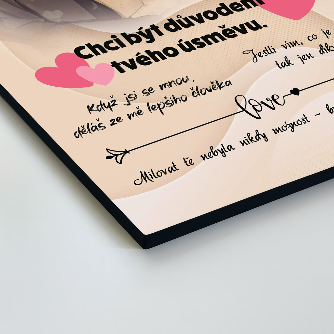 CZ - Dřevěná tabulka na zeď - Lásko moje