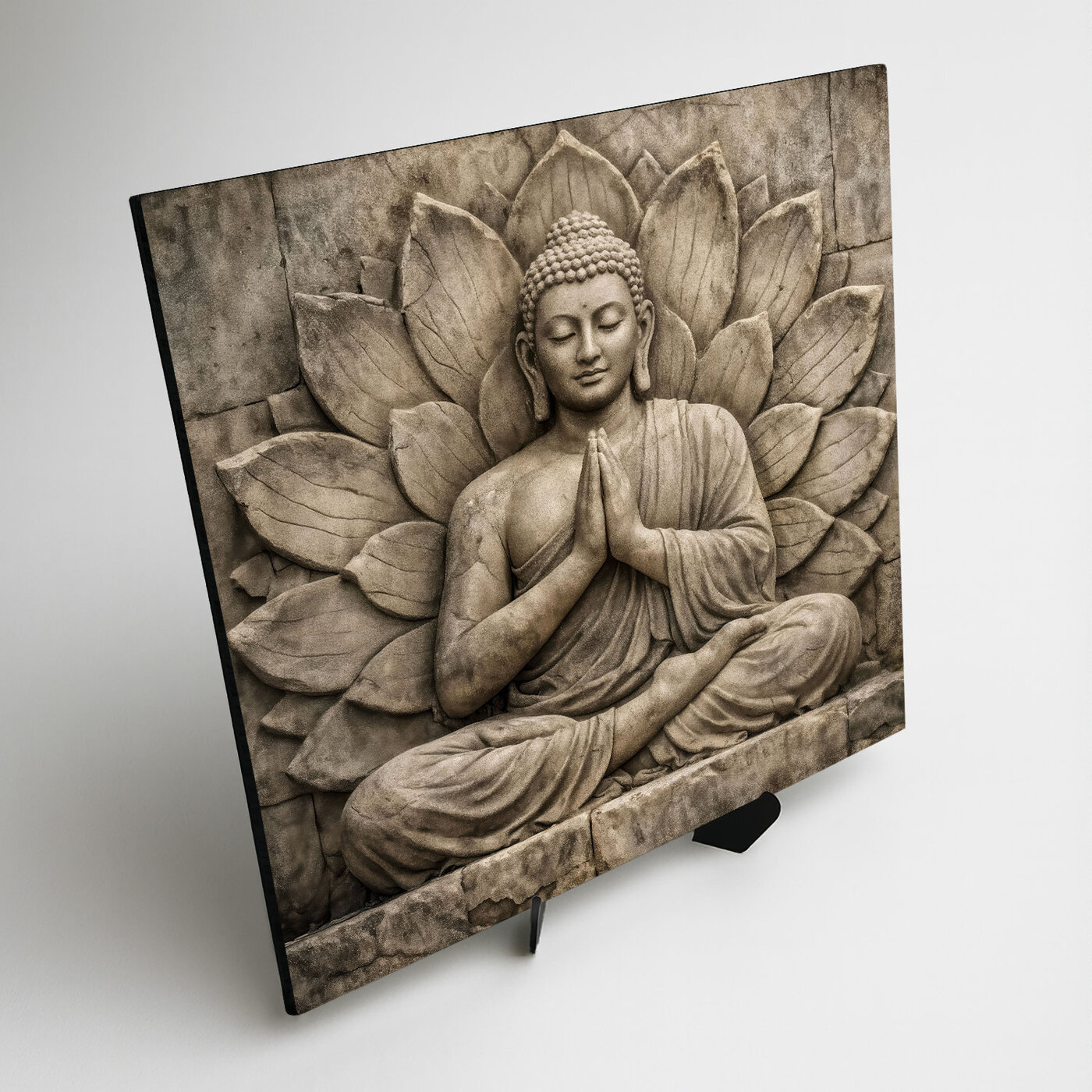 Nástěnný obraz - Kamenný Buddha v lotosu