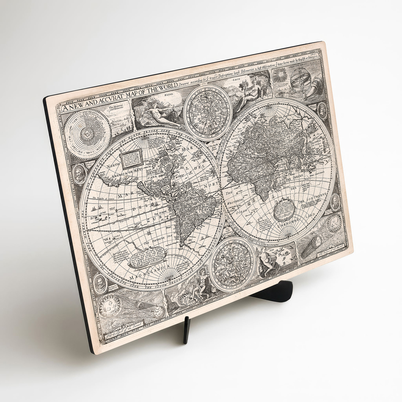 Černobílý historický obraz - Mapa světa