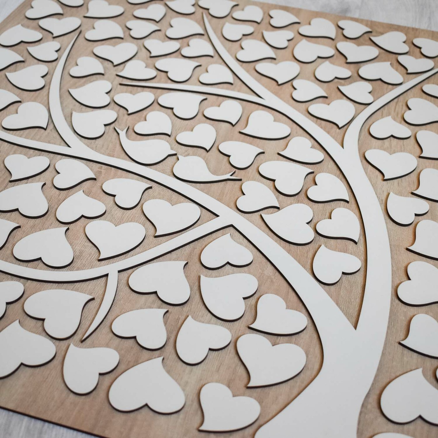 Veľká svadobná kniha hostí - Vtáčatá | Biela / Dub Sonoma