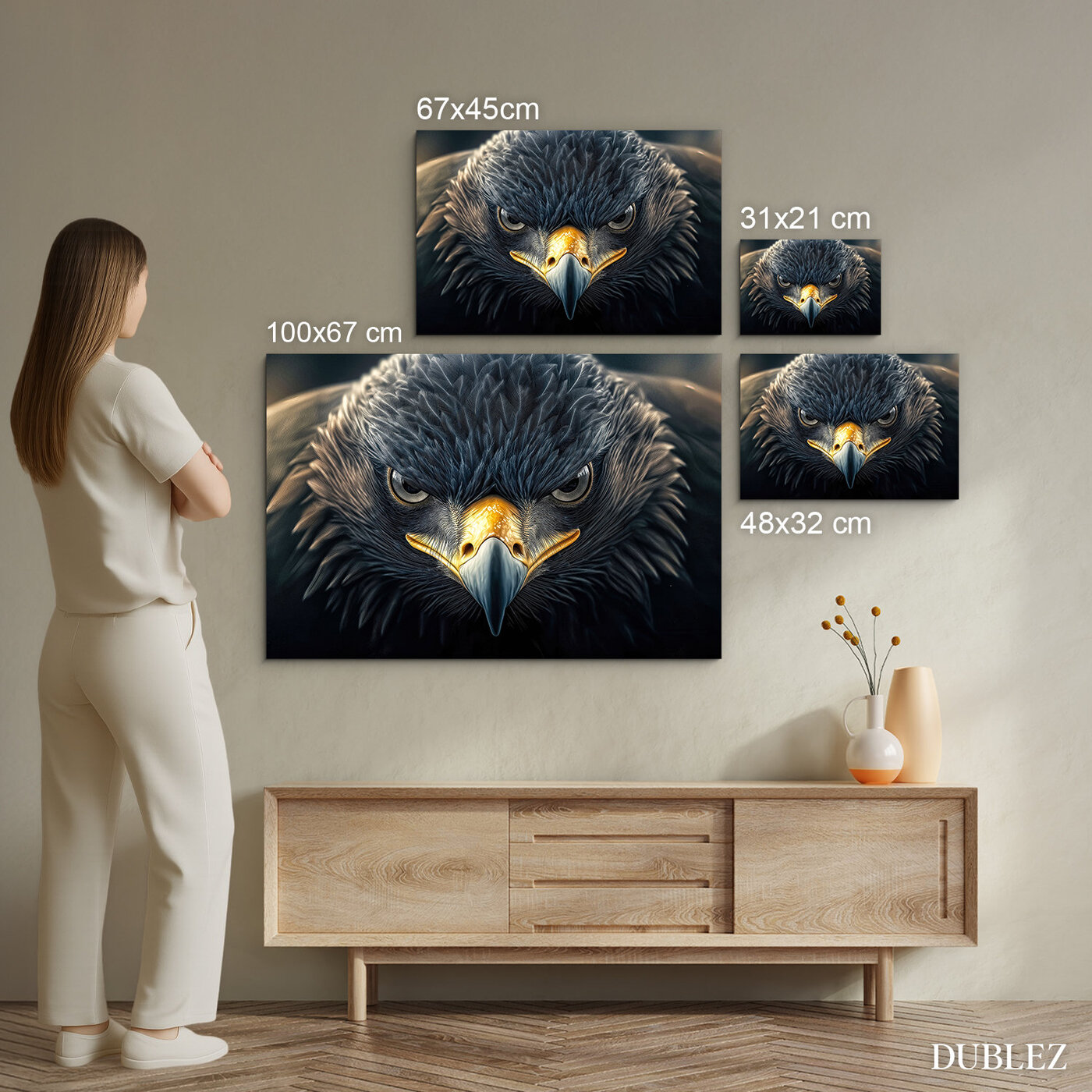 Barevný obraz na dřevě - Orel