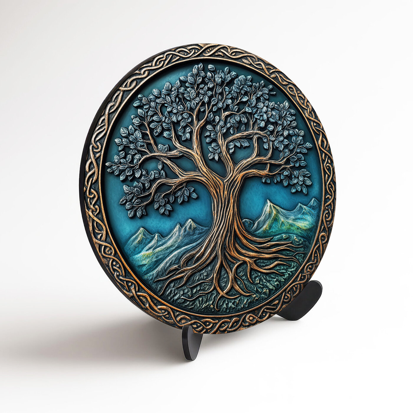 Drevený obraz - Keltský strom života - Arbor