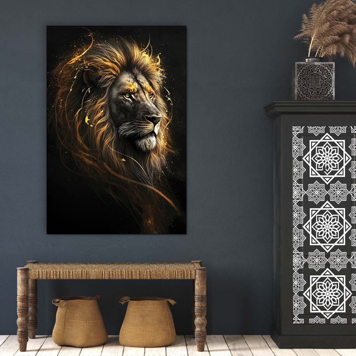 Wooden Wall Art of a Lion - King of Animals