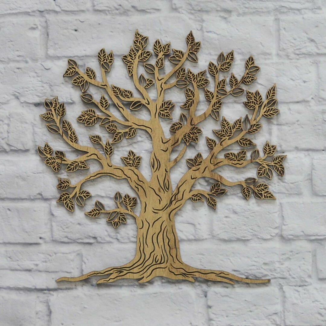 Wooden Tree of Life on the Wall - Malkuth | Gold Craft Oak