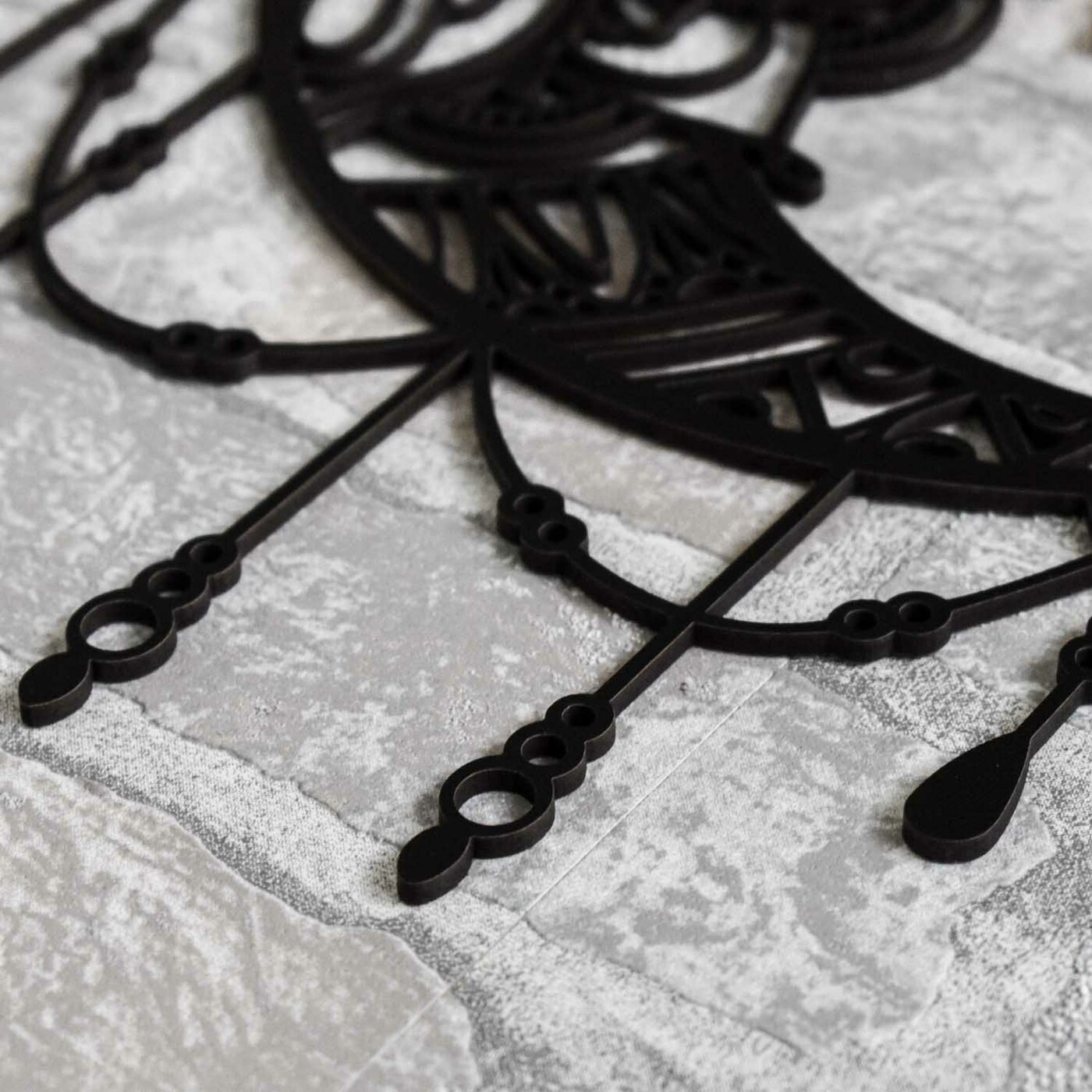 Velký lapač snů na zeď - Mandala Moon | Černá