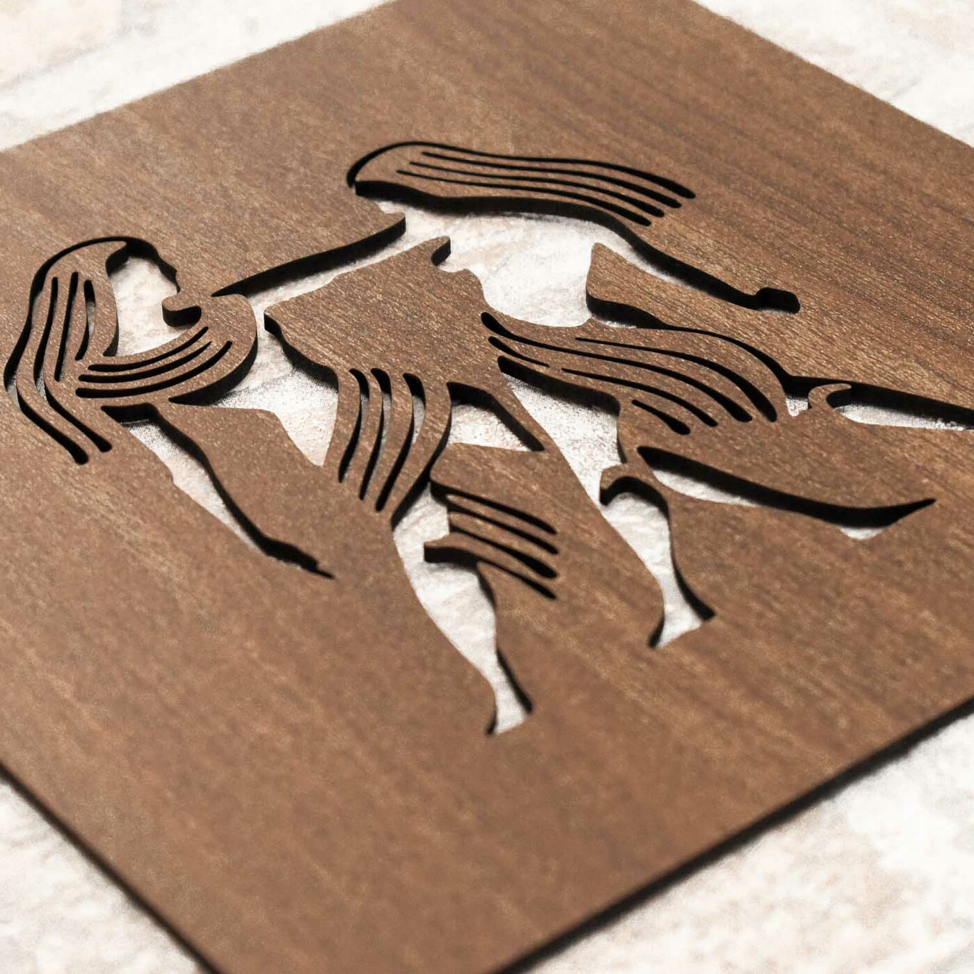 Drevená dekorácia - Znamenie Blíženci | Orech