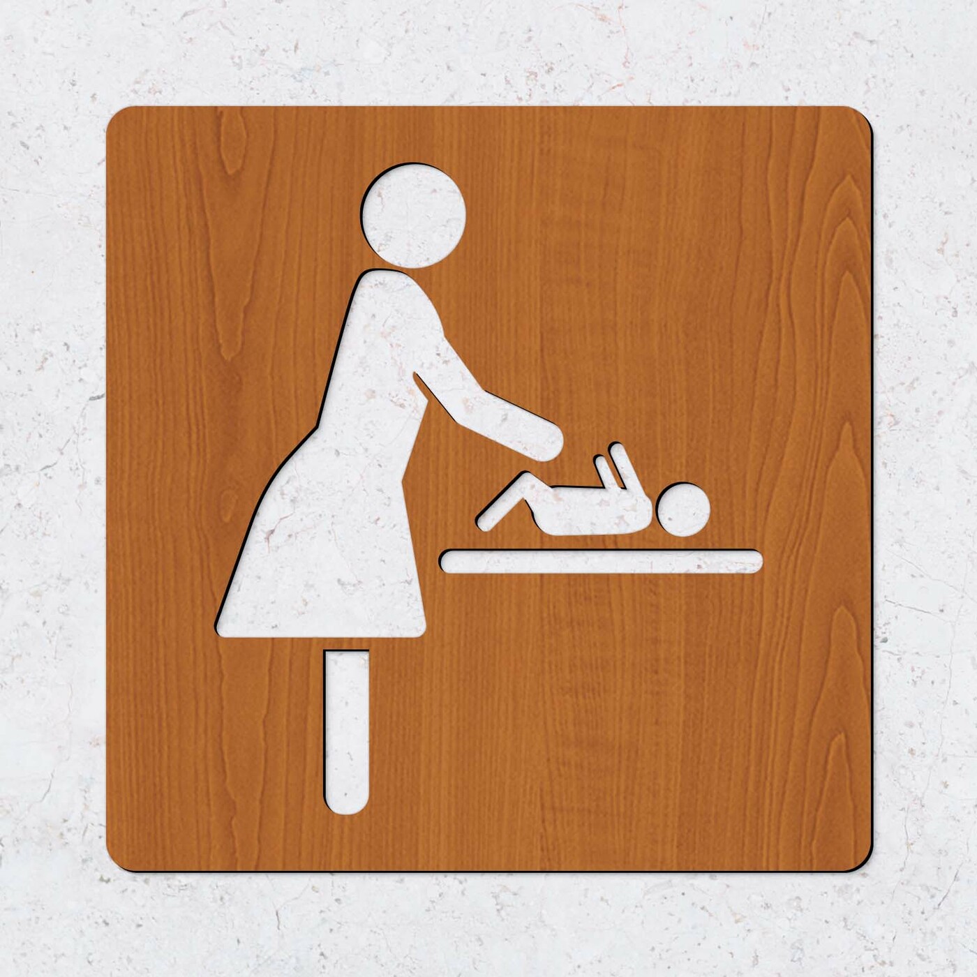 Wooden Door Sign - Changing Table | Cherry