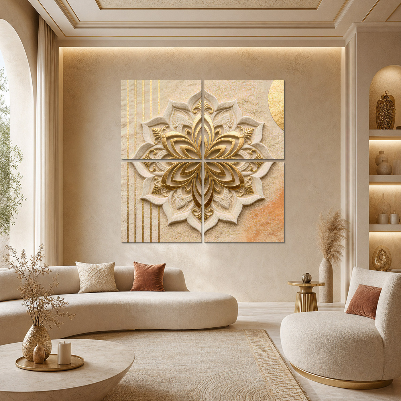 Luxus mandala a nappaliba - Eliana | 134x134 cm