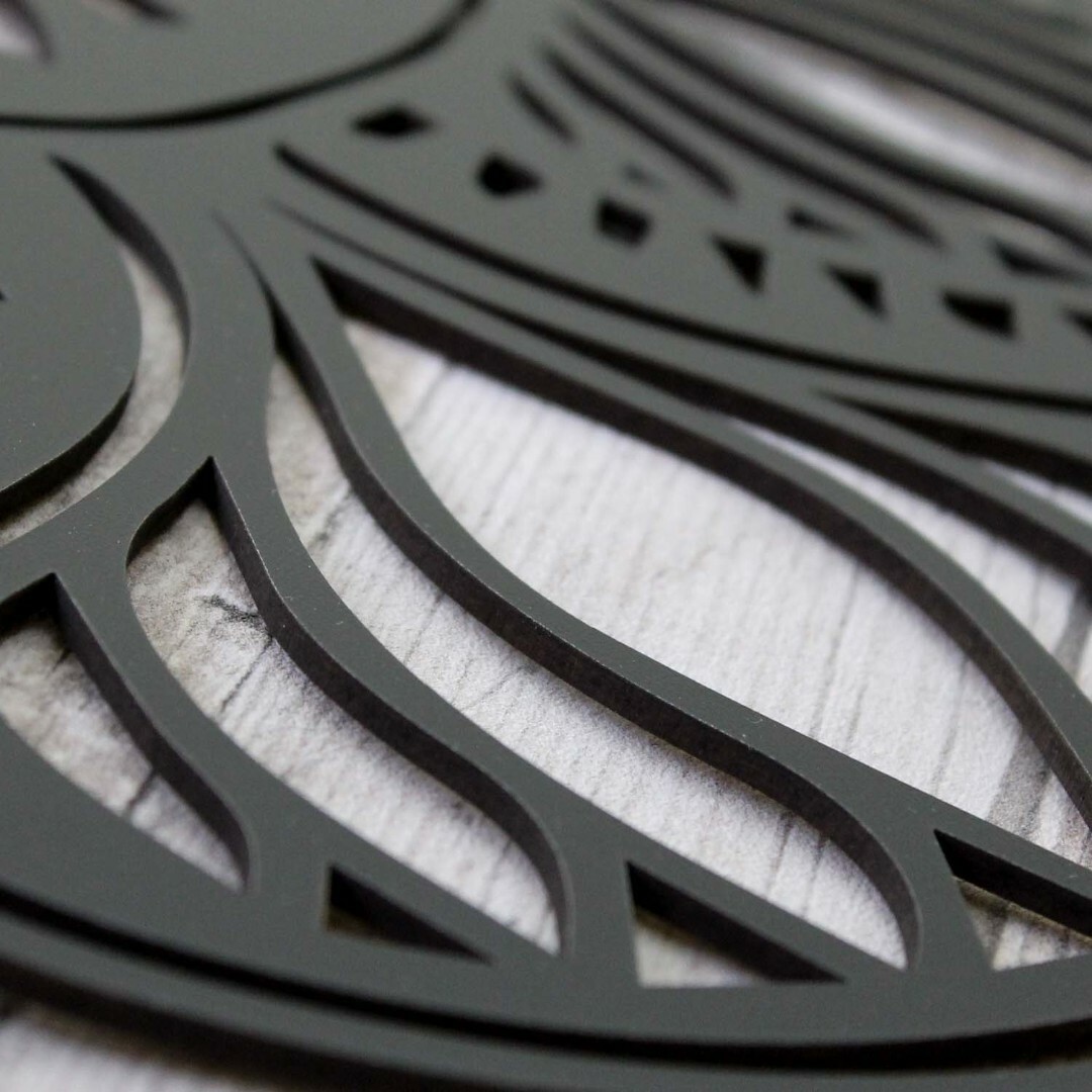 Vyrezávaná 3D Mandala - lotosový kvet | Čierna