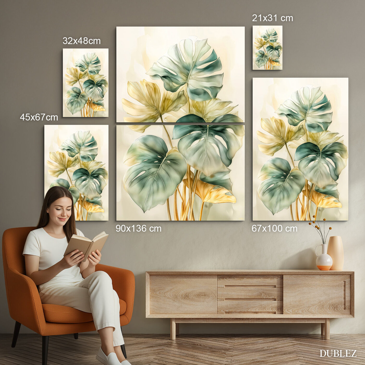 Botanical image of leaves - Monstera