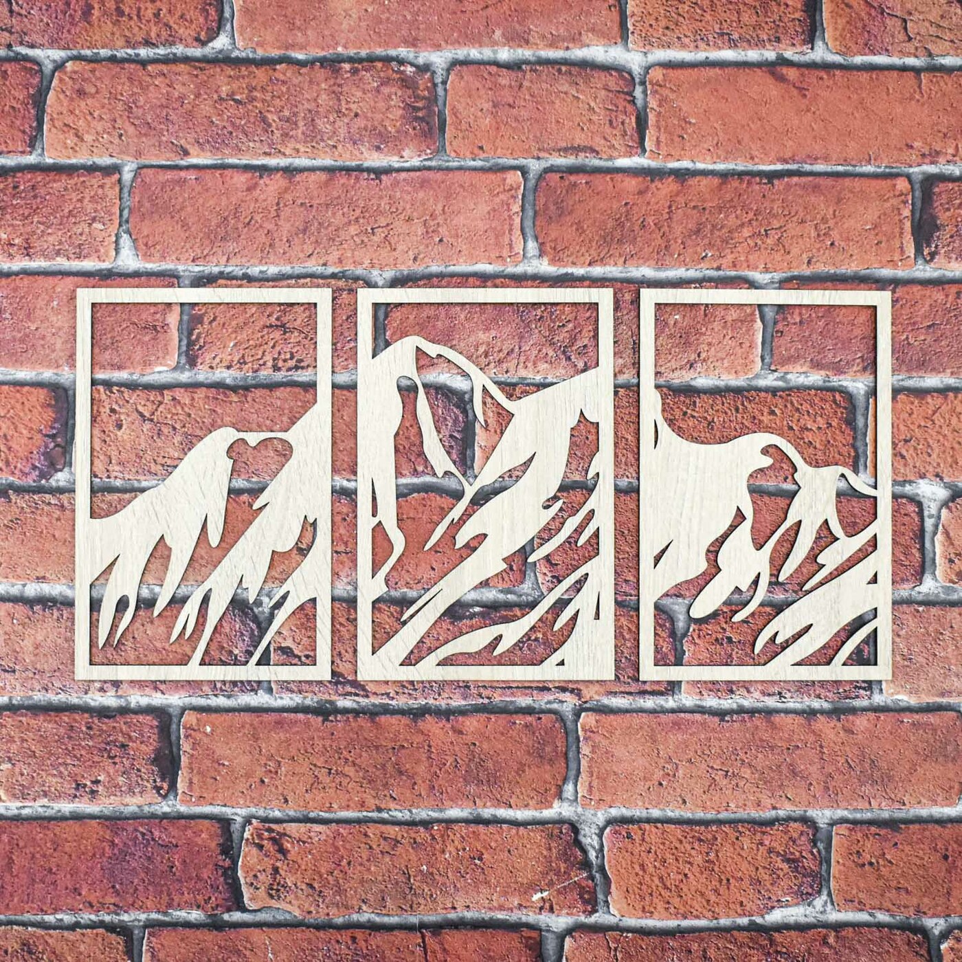 Vícedílný dřevěný obraz na zeď - Hory | Dub Sonoma