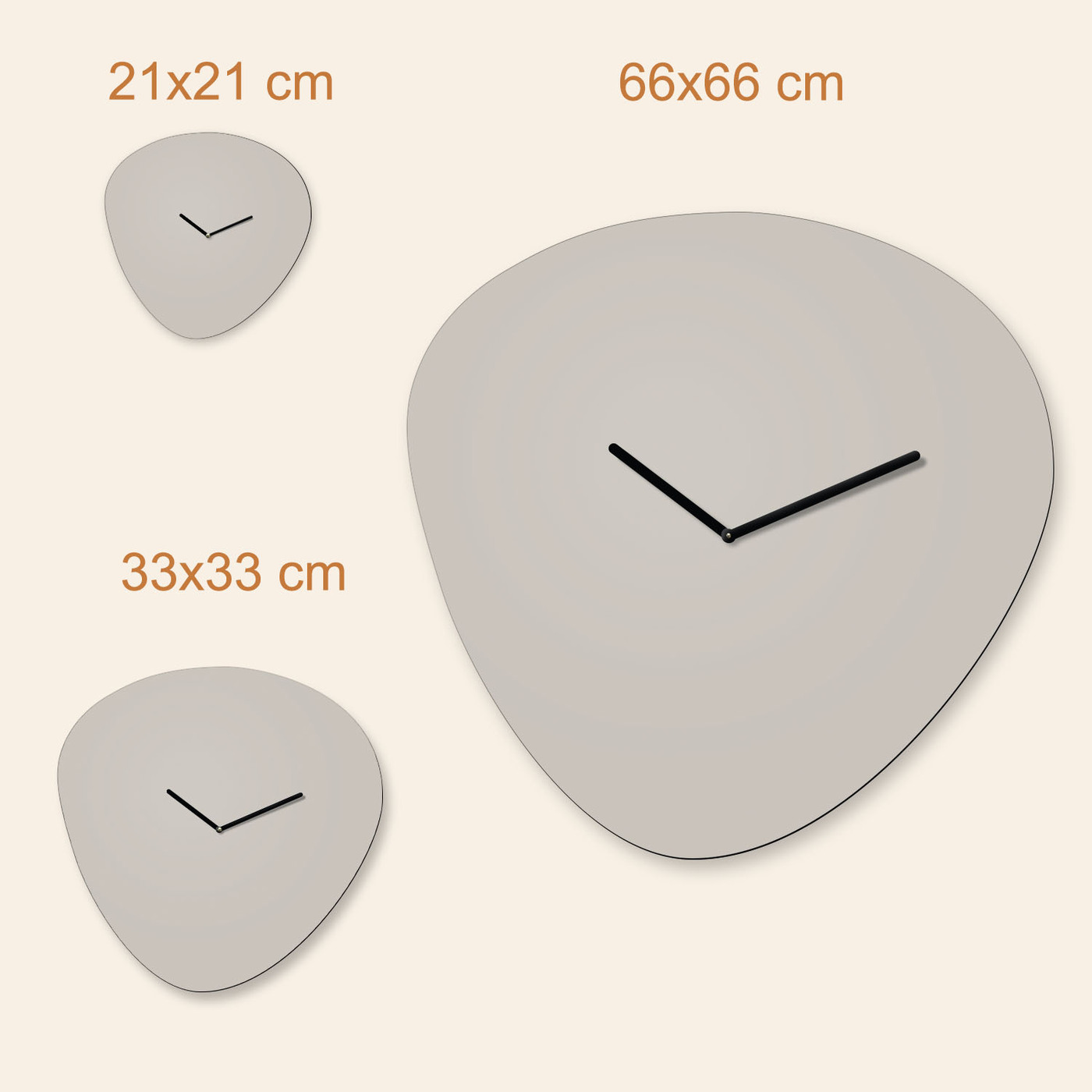 Atypické drevené hodiny - Pebble | 66x66 cm