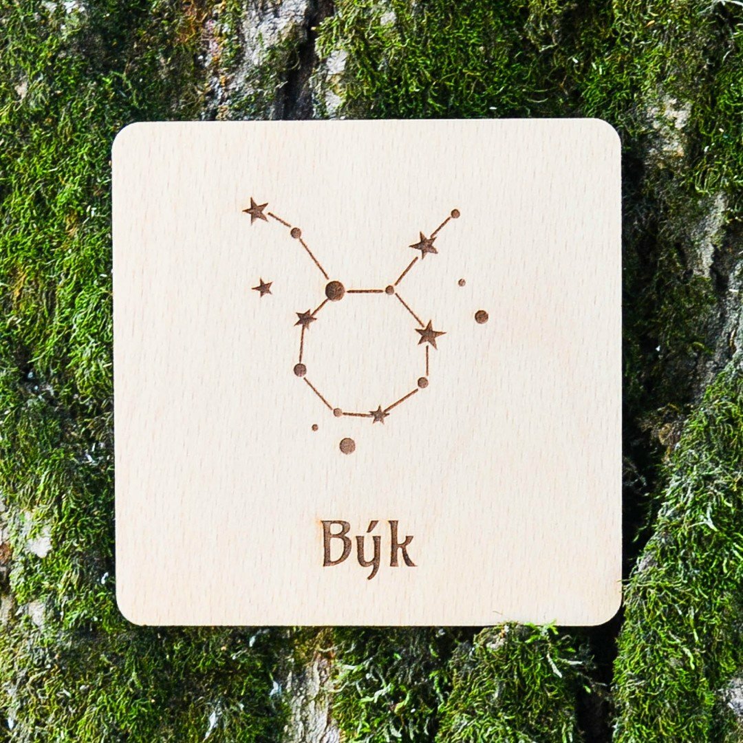 Drevený podpivník - Znamenie býk hviezdy