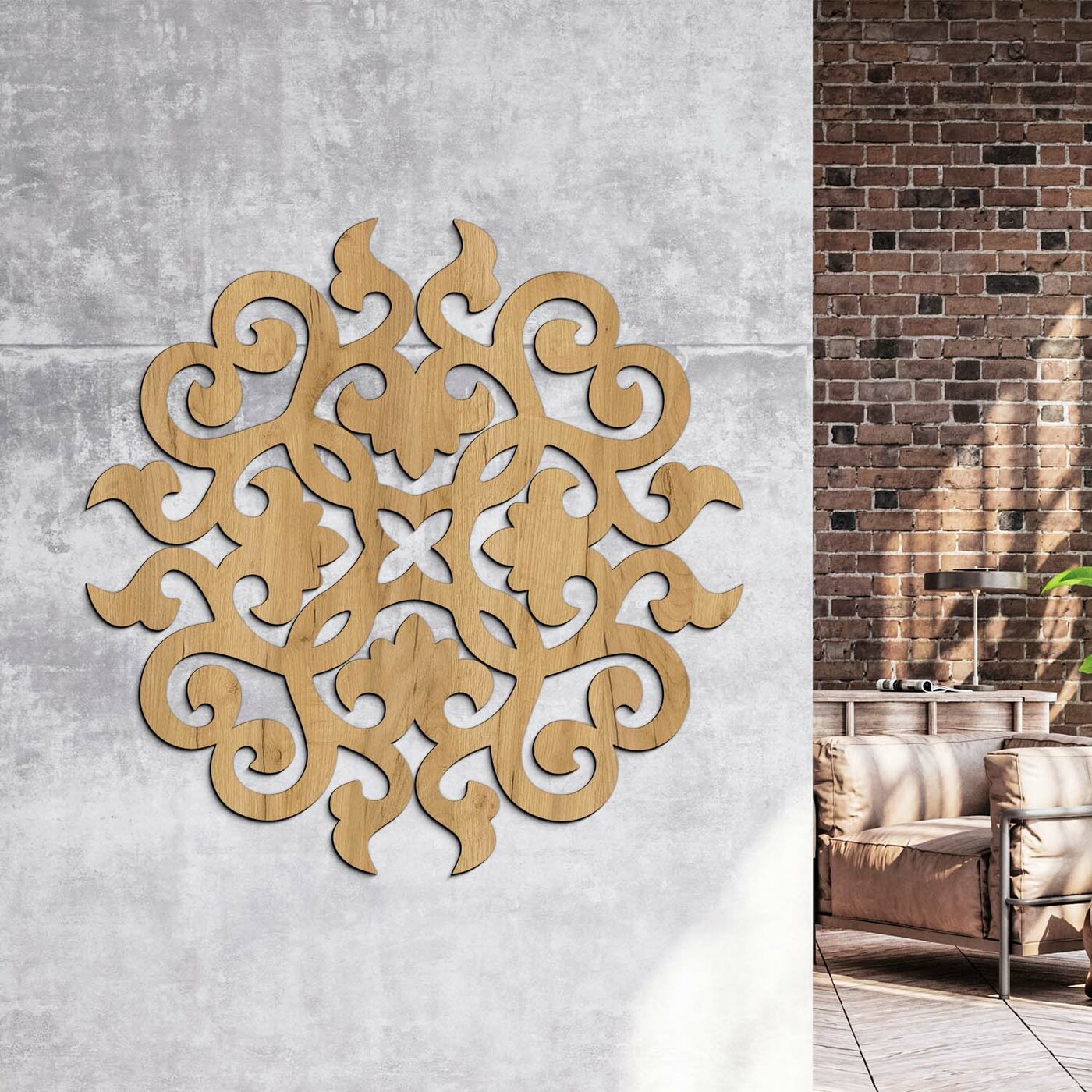 Wooden Ornament on the Wall | Gold Craft Oak