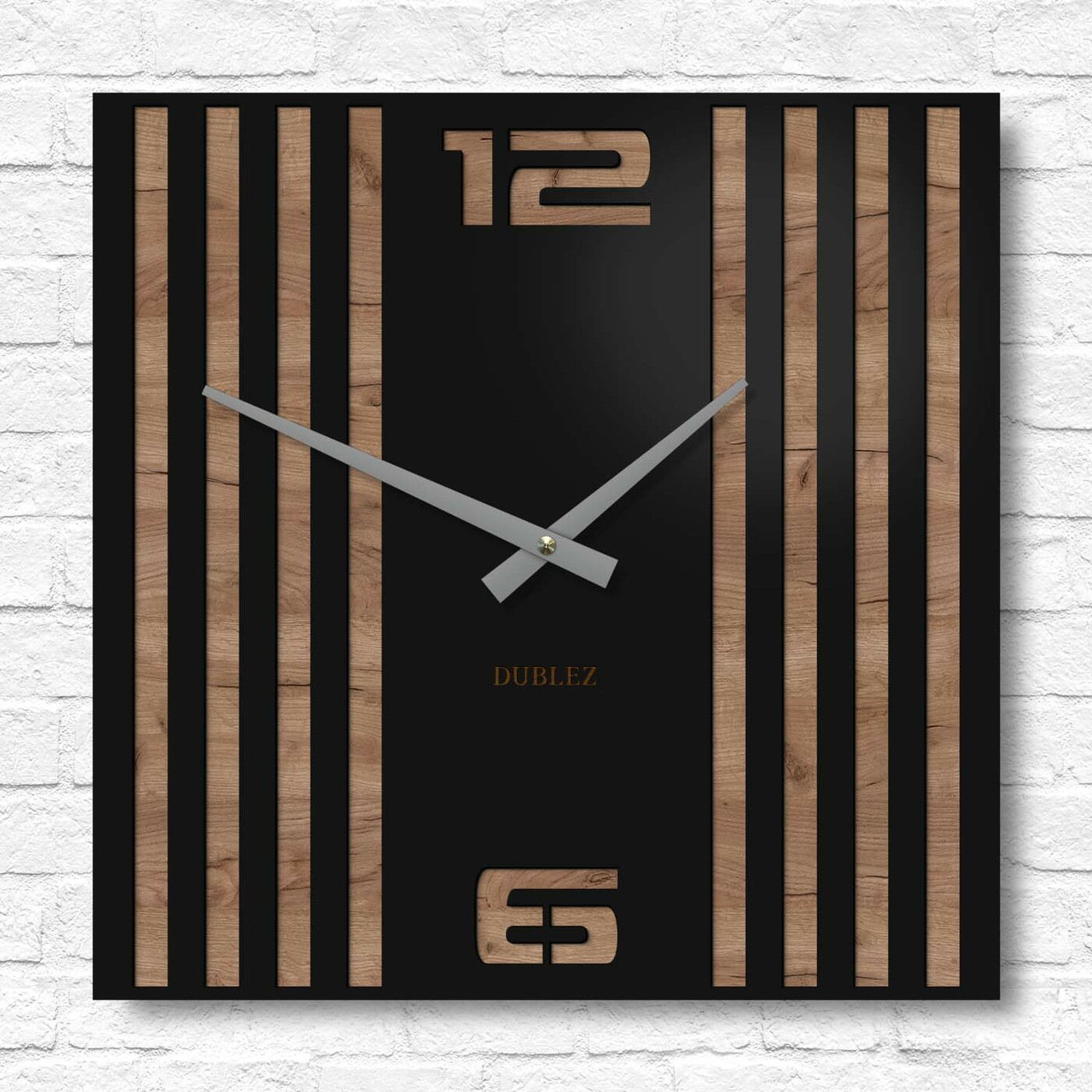 3D hodiny na stenu - Urban Lines | Dub tabakový