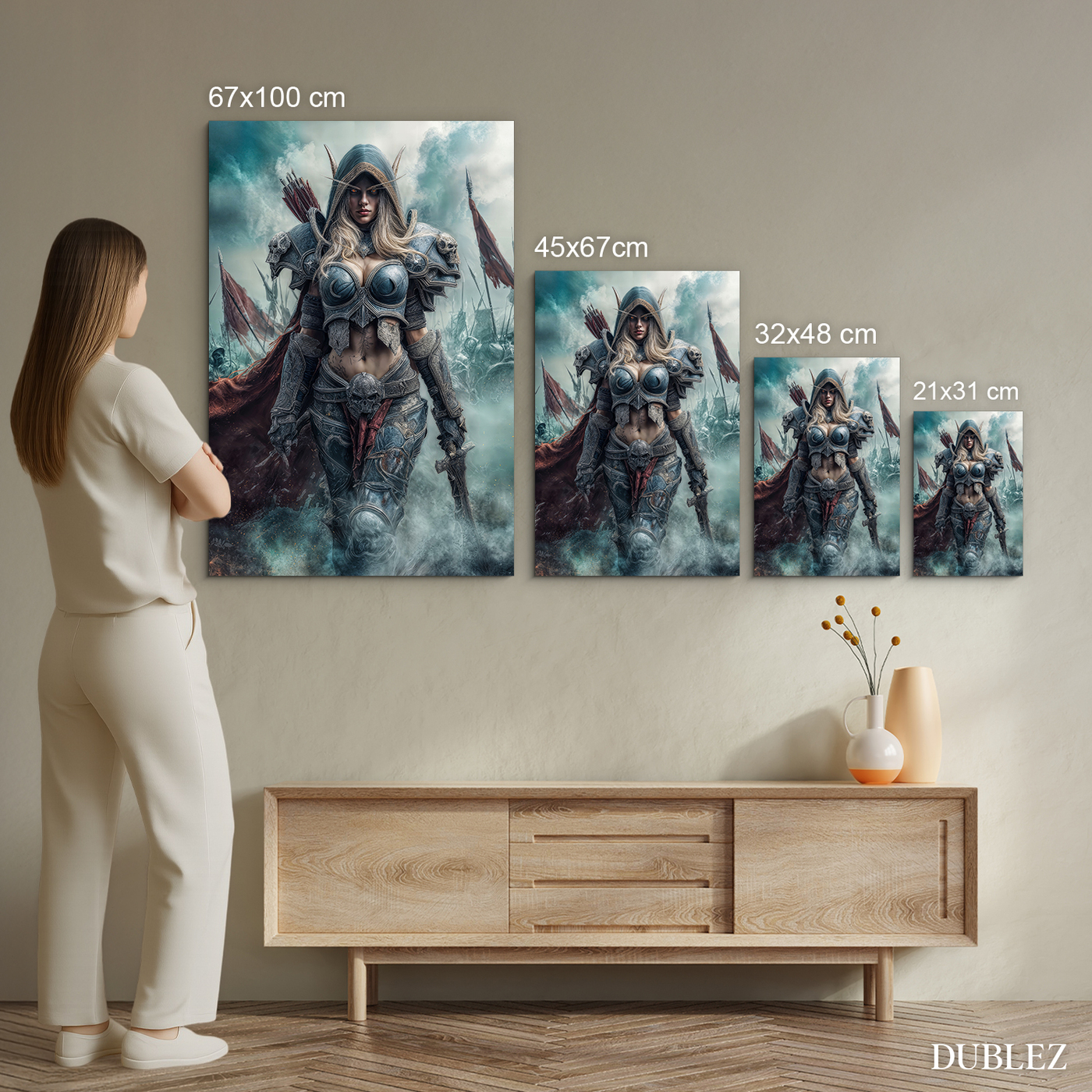 Dřevěný obraz z hry WoW - Bojovnice Sylvanas