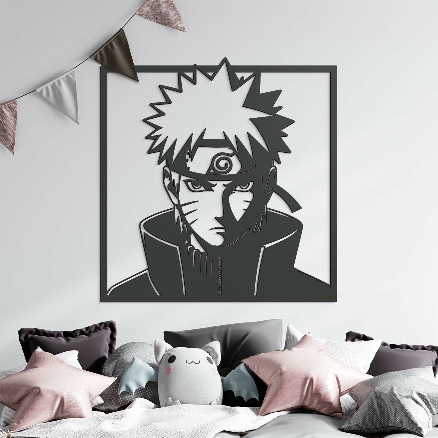 Dřevěný obraz - Naruto | Antracitově-šedá