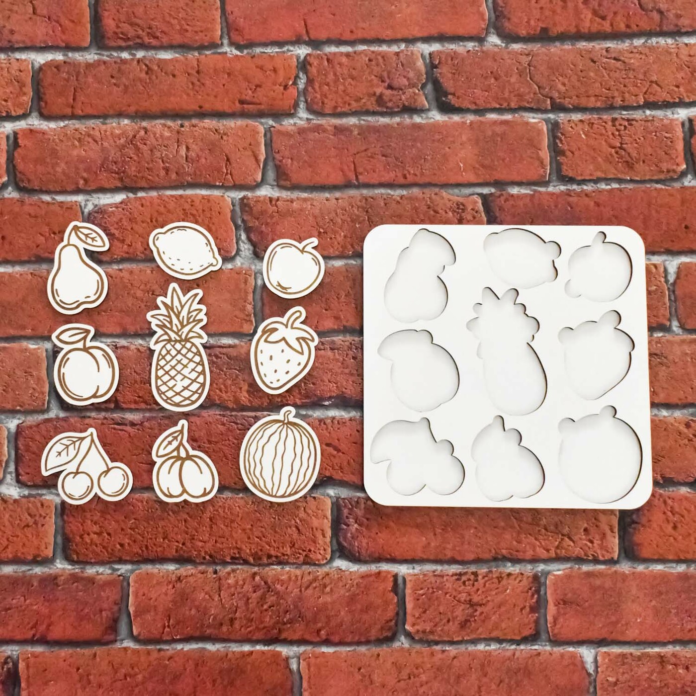 Drevená edukačná hračka - Ovocie | Biela