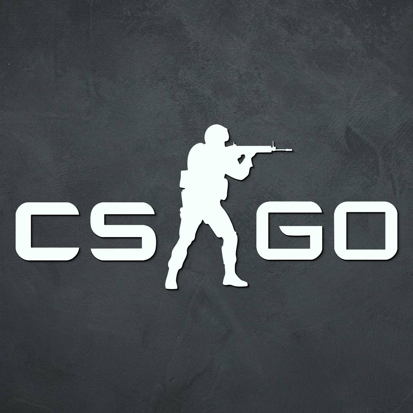 Tablou din lemn - Logo Counter-Strike | Alb