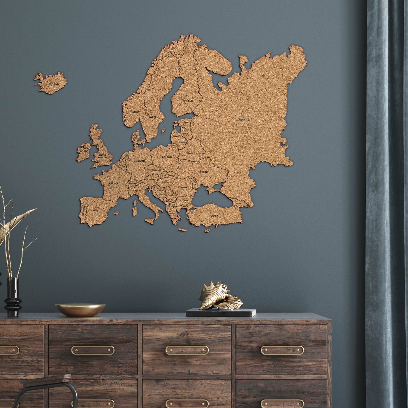 Cork Picture of Europe Map + States in English