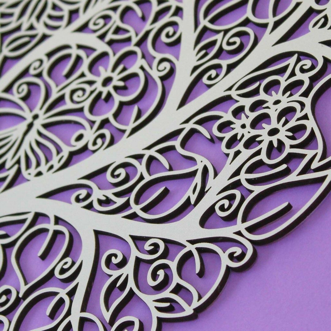 Floral Tree on the Wall - Meadow | White