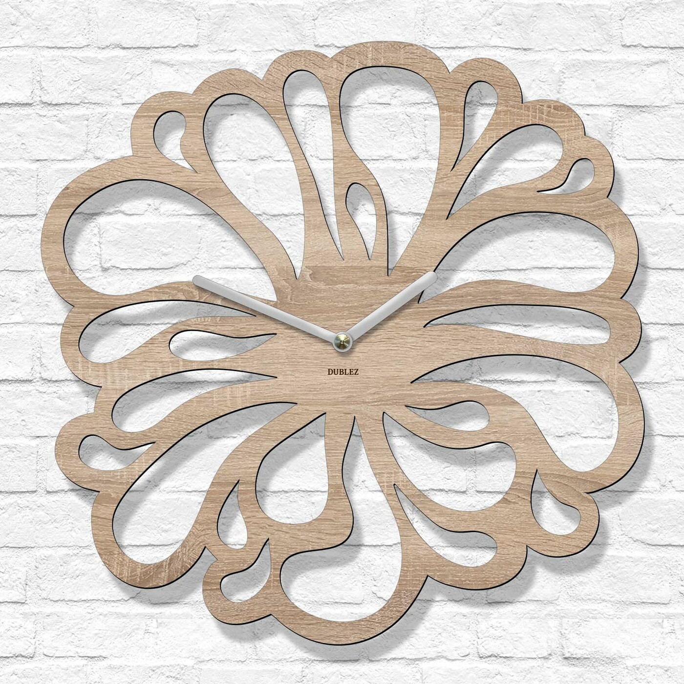 Nástěnné obrazové hodiny - Flower | Dub Sonoma