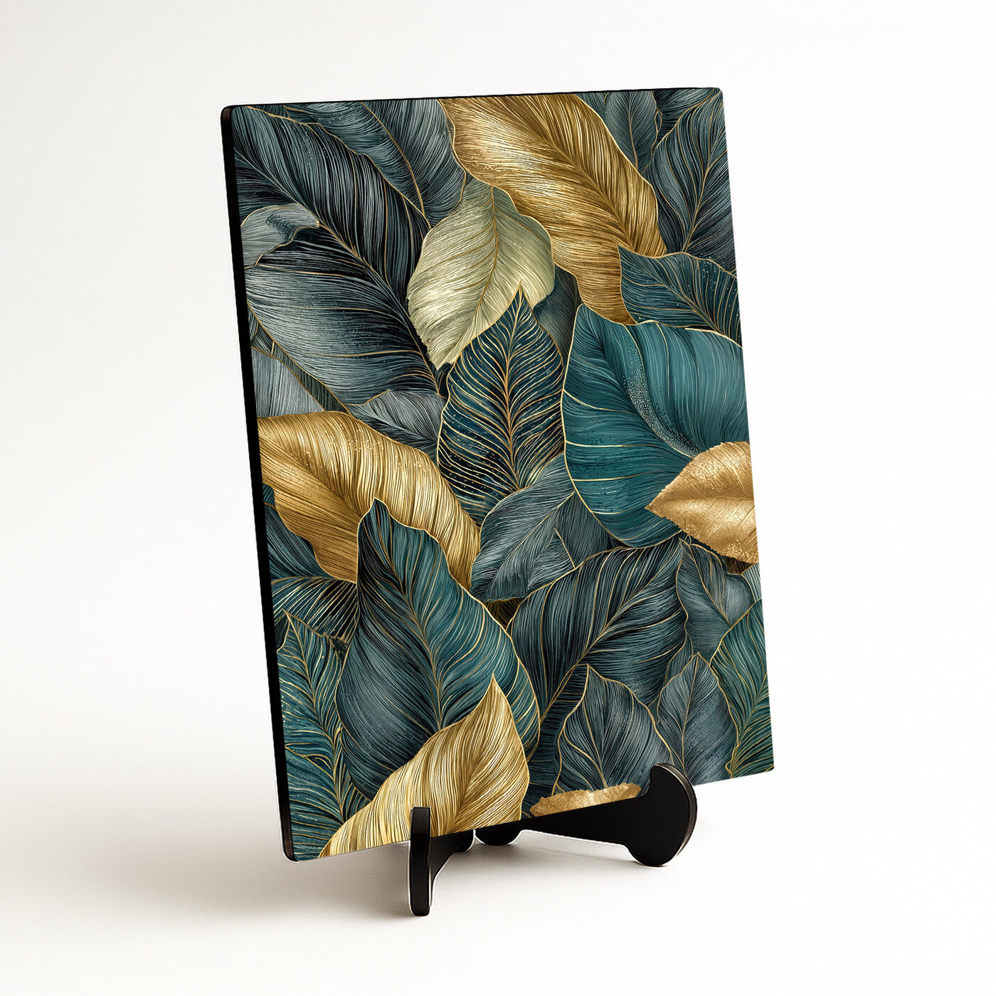 Luxusný obraz - Zlaté a zelené listy