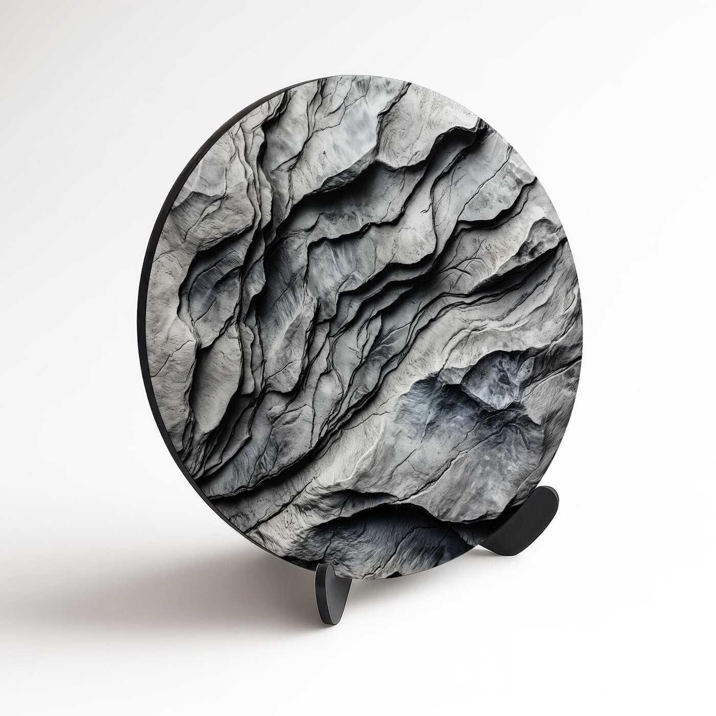 Round wooden picture - Rock