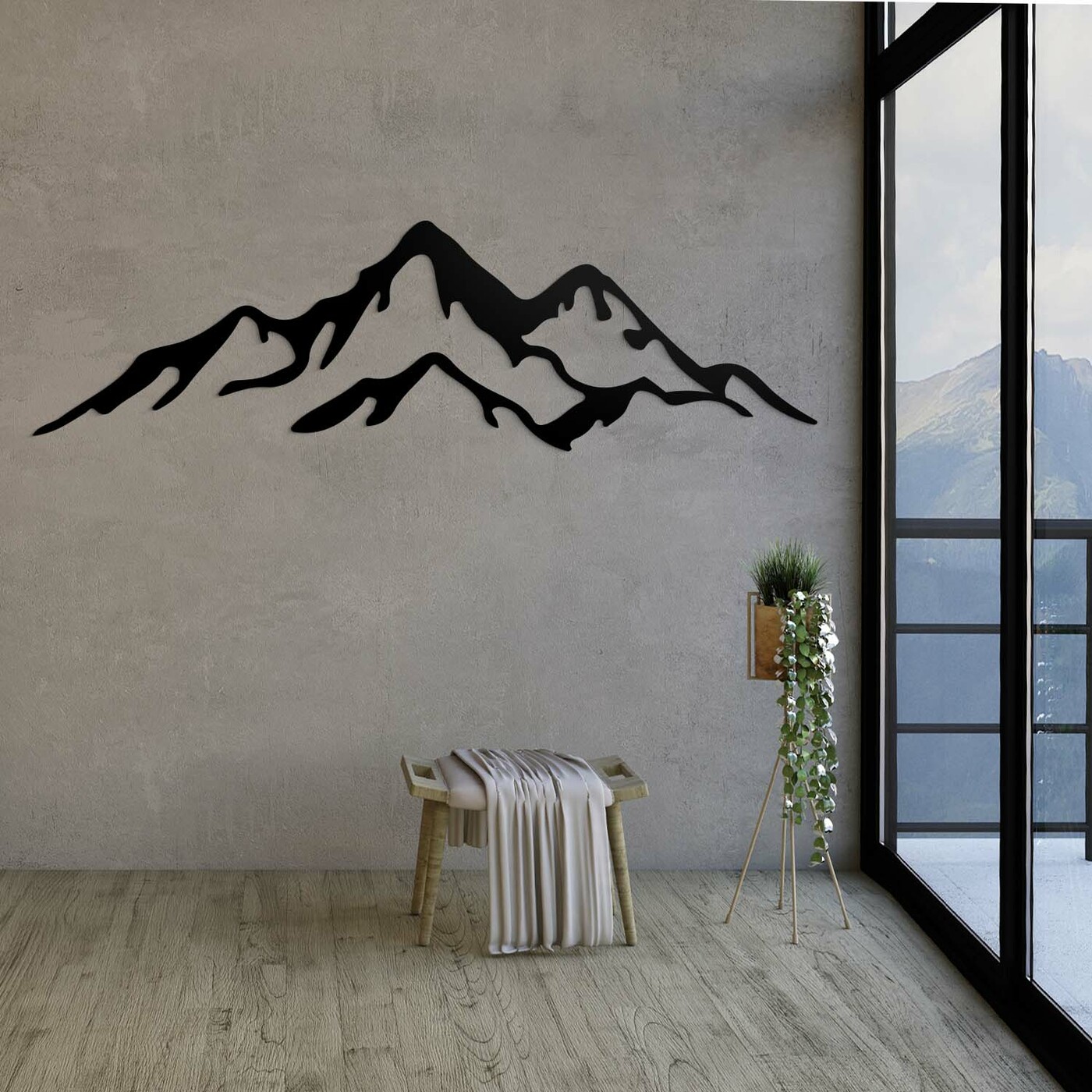Cut-out Wall Art - Mountains | Black