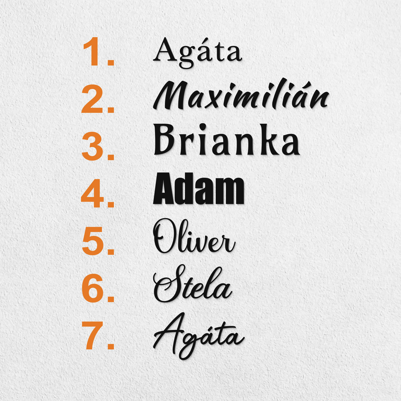 Vlastné meno na stenu z dreva