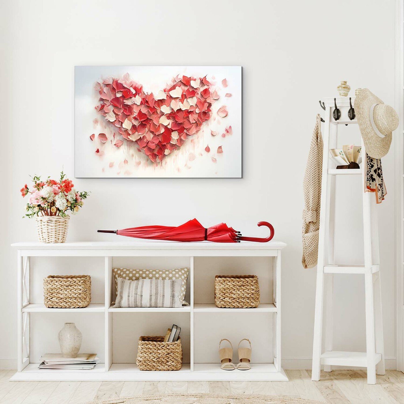 Romantic 3D Wooden Wall Art - Heart of Roses
