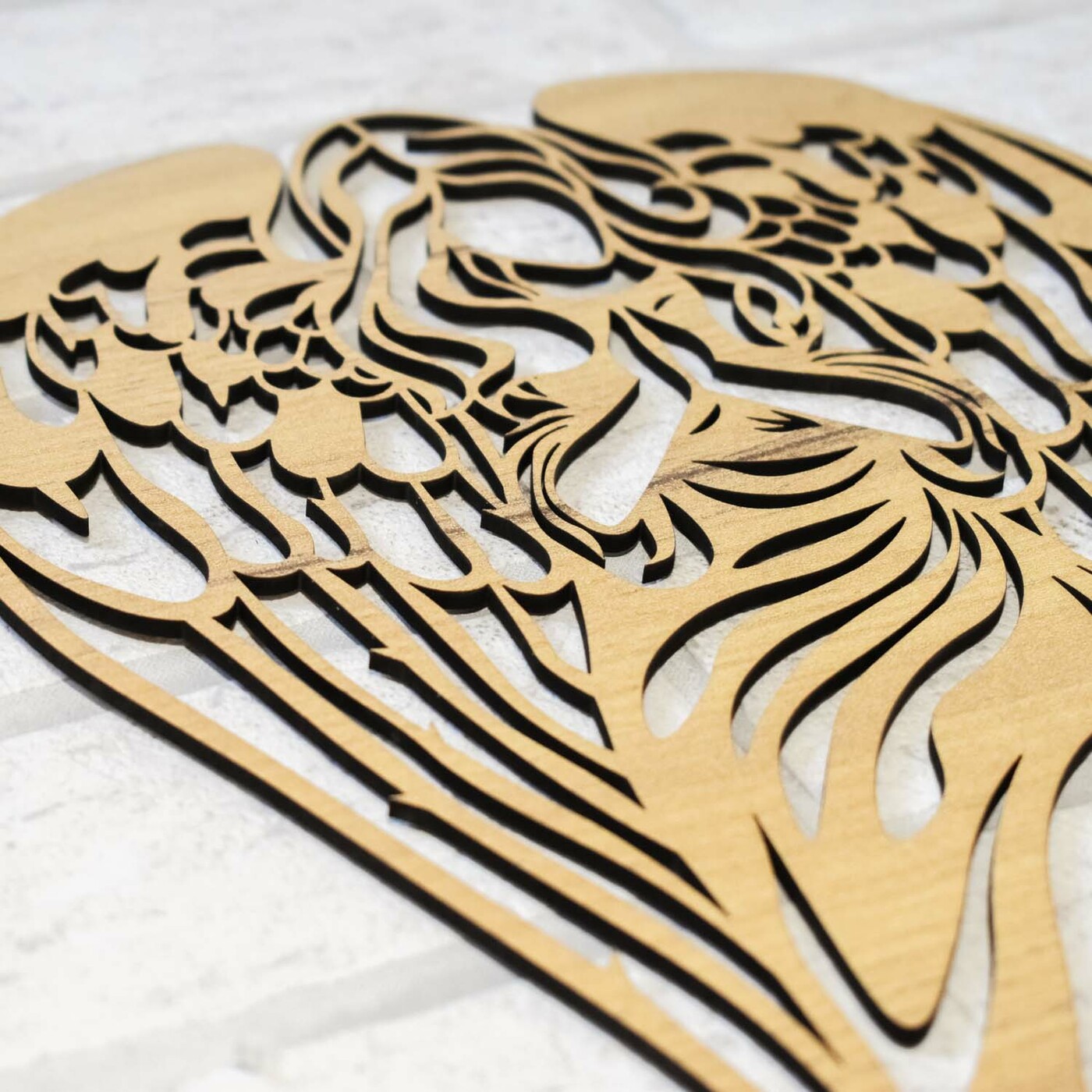 Wooden Angel on the Wall - Protector | Gold Craft Oak