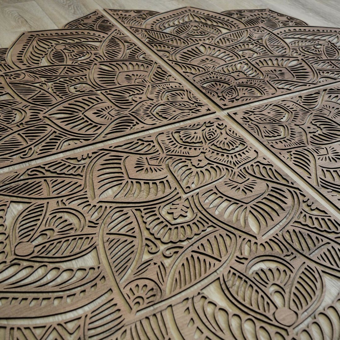 Nadrozměrná mandala na zeď | Dub tabákový