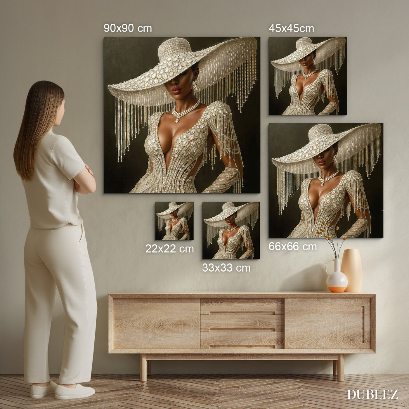 Luxusný glamour obraz - Žena v klobúku