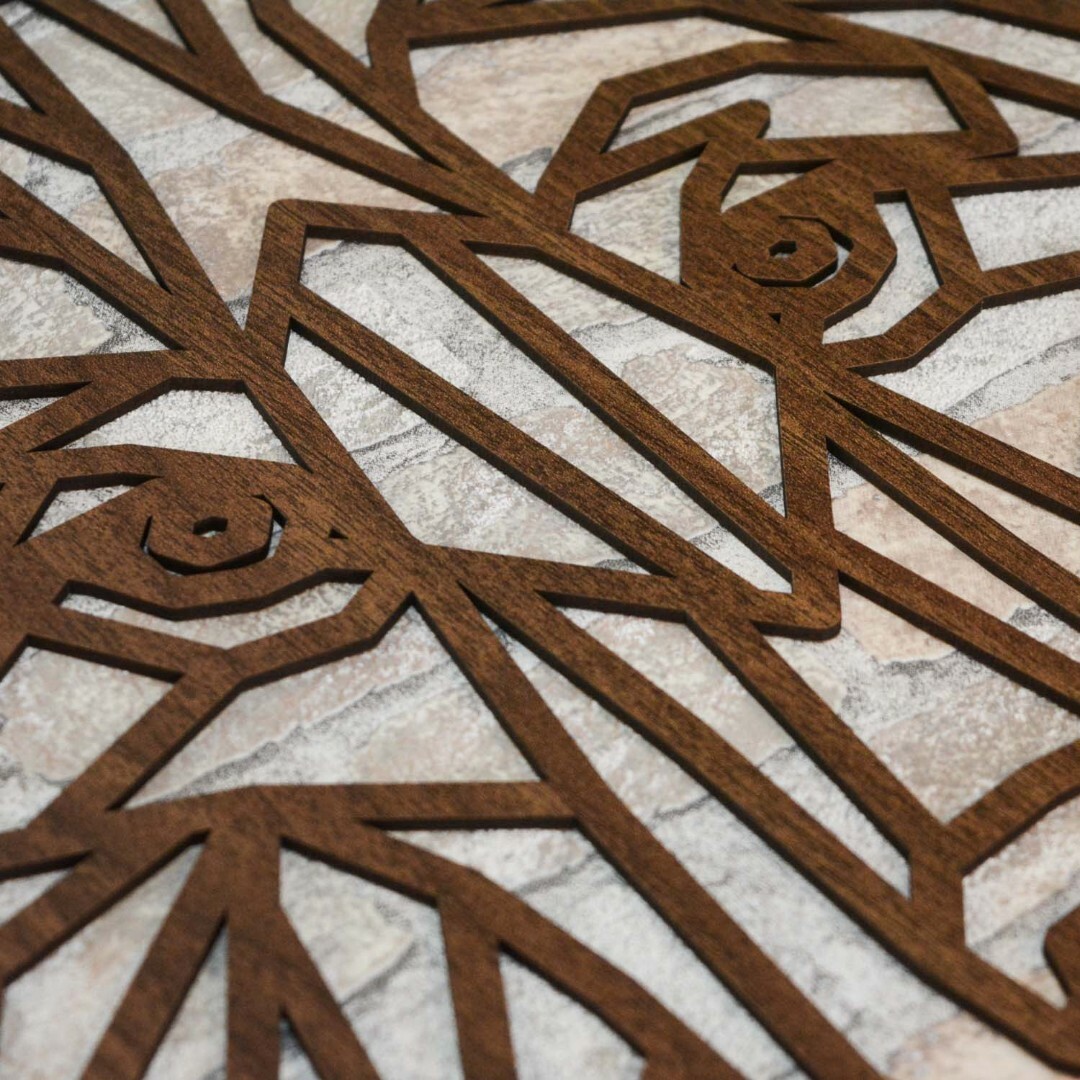 Obraz z dreva - Polygonálny vlk | Orech