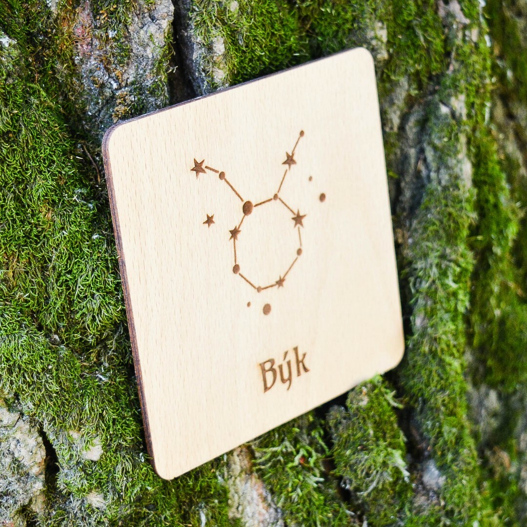 Drevený podpivník - Znamenie býk hviezdy