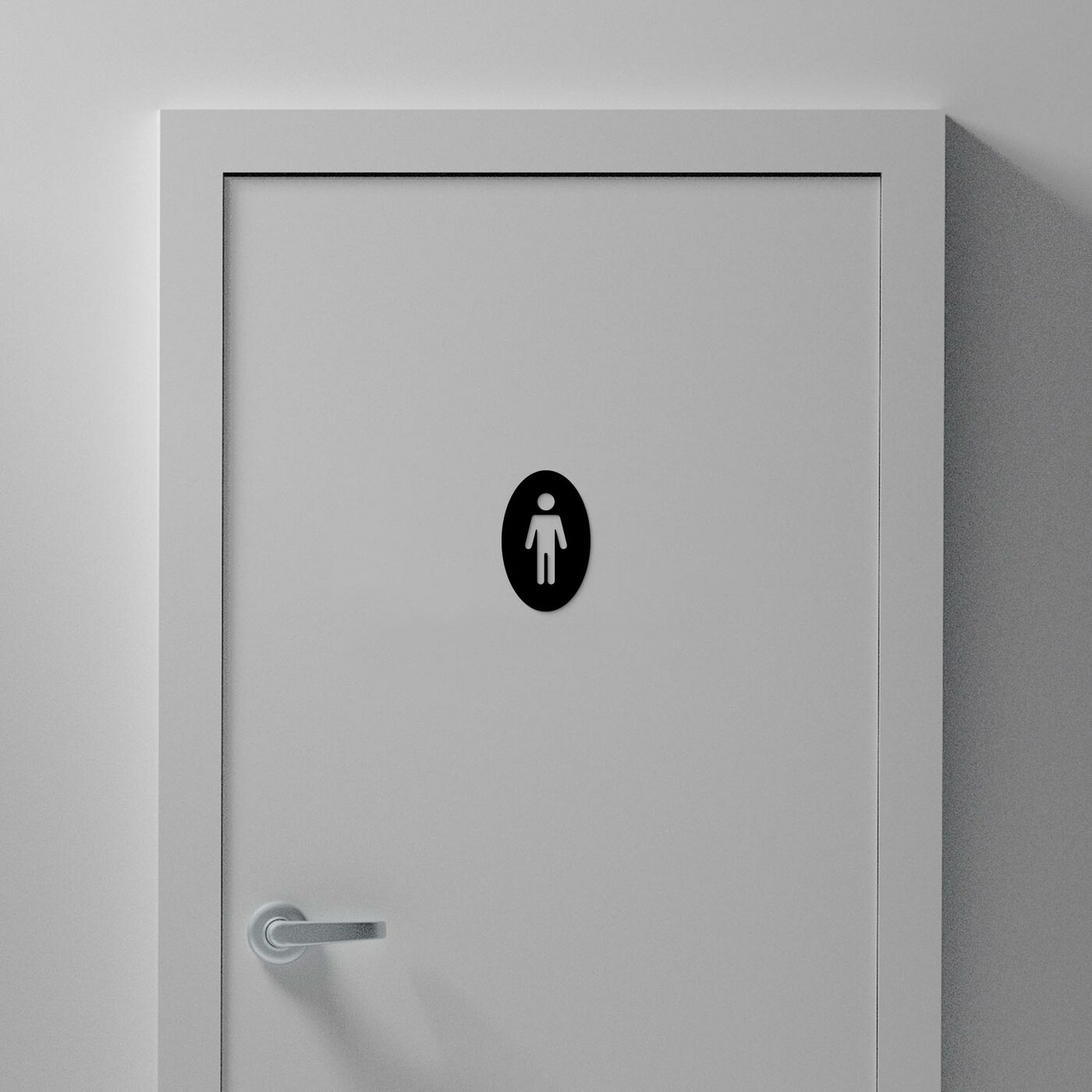 Indicator toaletă din lemn, 2 piese - Femei, Bărbați | Negru