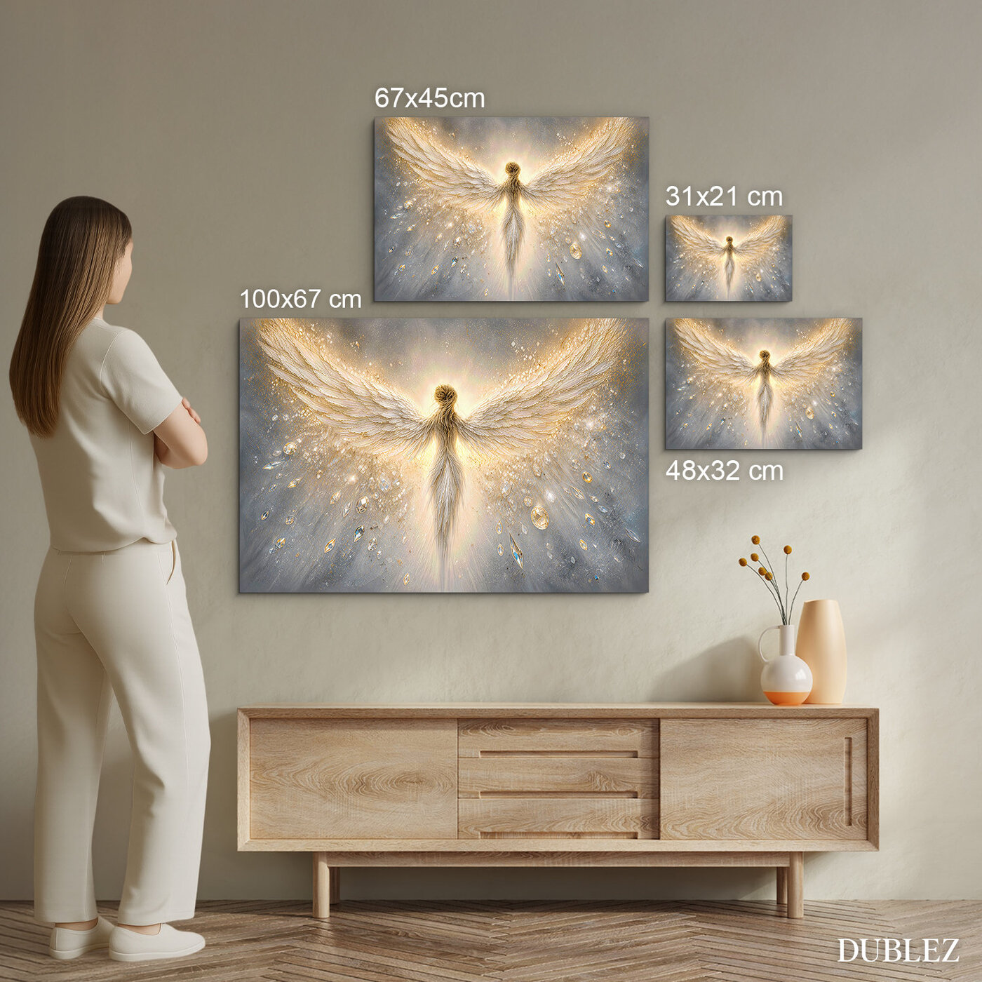 Wooden wall picture - Light angel