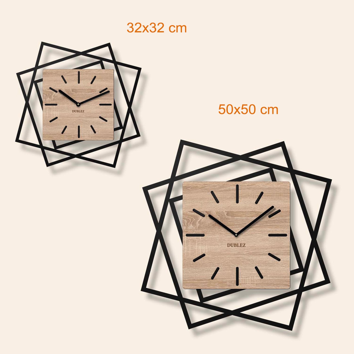 3D Wooden Wall Clock - Frames